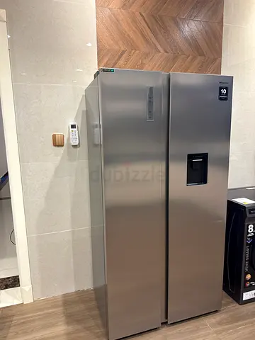 Hisense Side-by-Side Stainless Steel Refrigerator with Water Dispenser - Good Condition