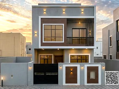 Villa for sale in Ajman, including registration fees and air conditioning | Al Zahia area | 4 bedrooms, majlis, living room and maid's room | Freehold