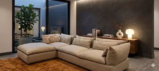 Marina Home L Shape Sofa Beige Good condition