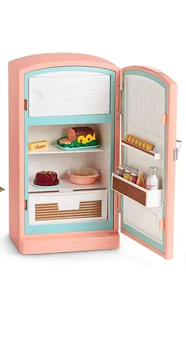 American girl Kids Play Refrigerator Pretend Play Kitchen Fridge with Food Accessories