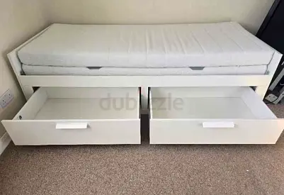 IKEA brimness daybed with 2 big storage drawers and 2 IKEA mattresses.