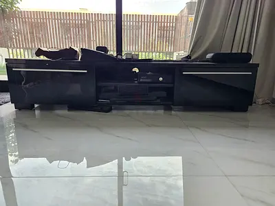 Black TV table up to 85 inch