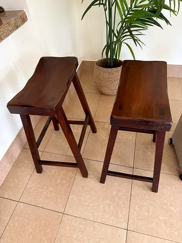 Two wood stools