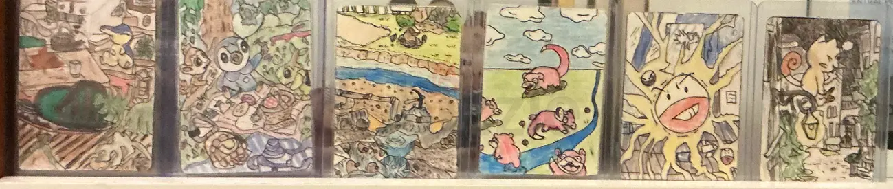 Custom drawings (These are just examples)comes with sleeves and toploaders