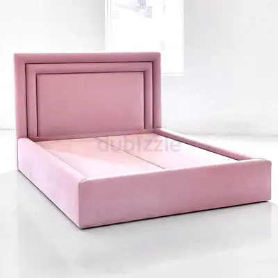Pink Upholstered king size Bed Frame