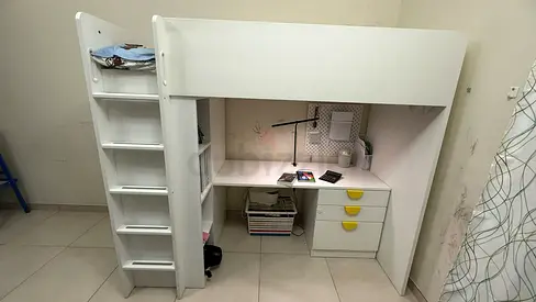 IKEA Kids study with loft bed with built-in desk and drawers — good condition