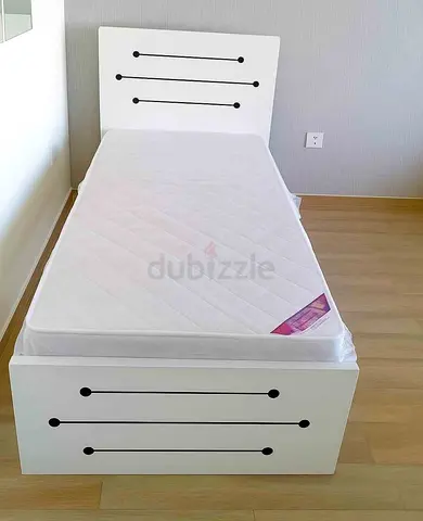 Single white bed frame