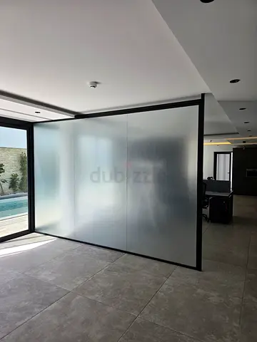 Glass partition in al barsha Dubai With frosted glass