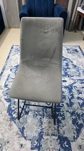Grey Velvet Dining/Accent Chair with Metal Legs - Good Condition 3 nos 50 aed each