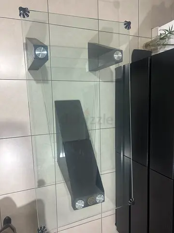 Glass Coffee Table with Tapered Black Pyramid Legs (Rectangular)