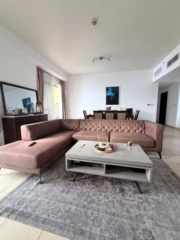 Plush L-Shaped Tufted Sofa with Ottoman - Dusty Pink