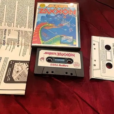 Commodore 64 C64 128 Video Game Super Zaxxon Vintage