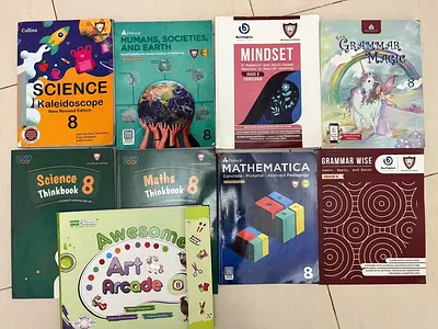 IIS DSO Set of Grade 8 School Textbooks (Maths, Science, English, Grammar, Mindset  Activity Books)