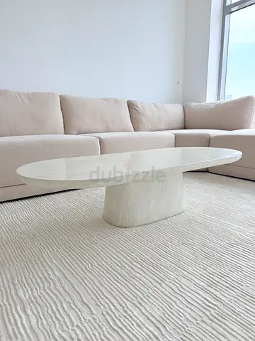 Modern Oval Concrete Coffee Table | Barely Used | Premium Piece