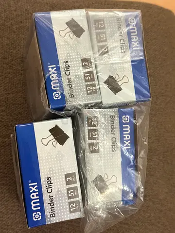 Maxi Binder Clips 12pcs (51mm) - 3 New Pack