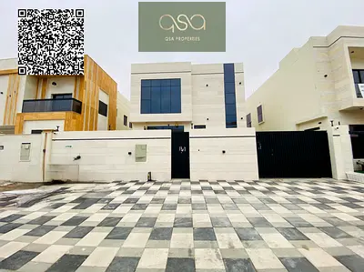 Villa for sale in Ajman, Al Helio 2 area It consists of 4 master bedrooms, a majlis, a living room, and a maid's room.