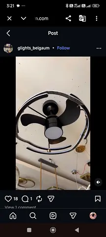 Ceiling fan with integrated light - modern black design