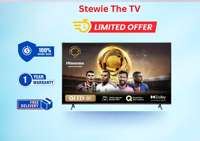 Hisense 55 Inch 144Hz QLED 4K Ultra HD Smart TV 55E7NQTUK PRO- New - Free Delivery All Over UAE