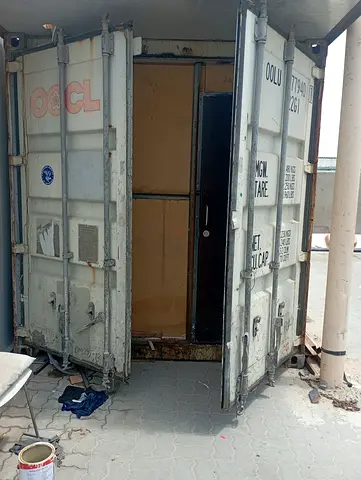 Used 20ft Shipping Container with Door Installed — Good for Storage/Small Office