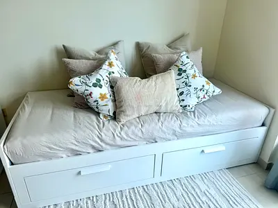 Day Bed with 2 Drawers (mattress and cushions included)