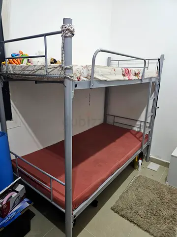 Metal Bunk Bed with Two Mattresses - Good Used Condition