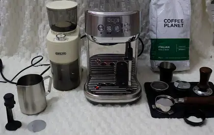 Sage (breville) Bambino Plus Espresso Setup – Full Barista Kit + Cafelife Grinder  Accessories