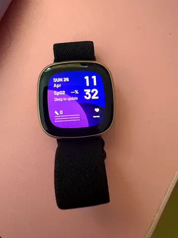 Fitbit-Versa 3 Smartwatch Gold with Black Fabric Band