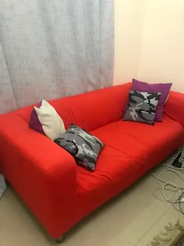 Neat  Clean Sofa with 2 washable Covers+Cushions (Urgent selling) (Pet Free home)