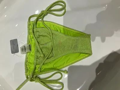 Good American Green shimmery tie-side bikini bottom - Brand New with tags，size 0