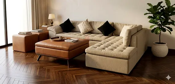 Id design Corner Sofa Beige Good condition