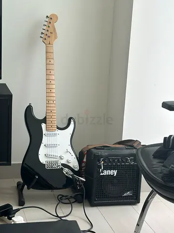 Electric guitar with amp