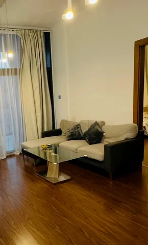 Two-tone L-shaped Sofa with Chaise — Good Condition