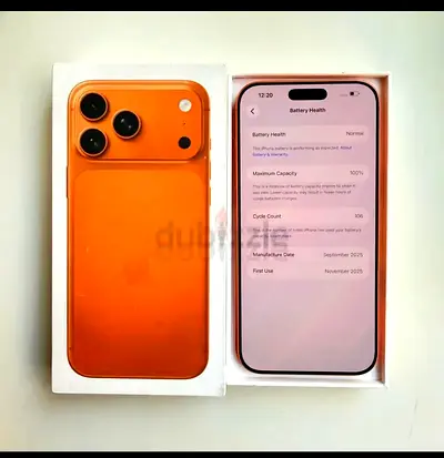 Apple iPhone 17 Pro max (Orange) — 100% Battery, Like New in Box