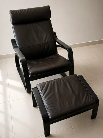IKEA POANG Lounge Chair + Footstool