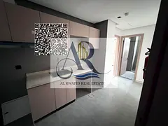 For annual rent in Al Nakheel 1, very close to the corniche. Studio, first occupant, split AC. Price