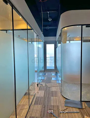 Glass Partition Panels — Used, Frosted Privacy Panels