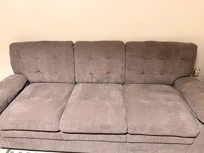 Neutral grey 3-seater fabric sofa — good condition