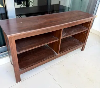 Wooden TV Stand / Media Console with Shelves - Used