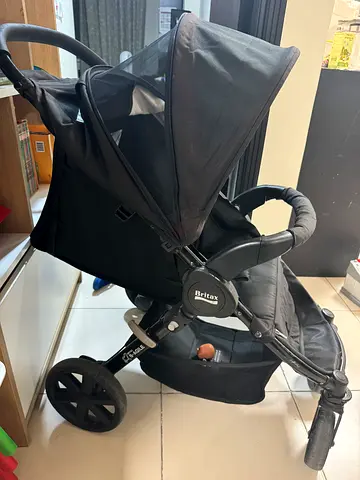 Black 3-Wheel Jogging Stroller in Good Condition