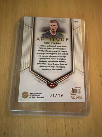 Adam Wharton 1/19 Numbered Football Card