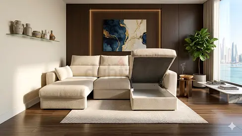 Ikea eskilstuna L shape sofa under storage