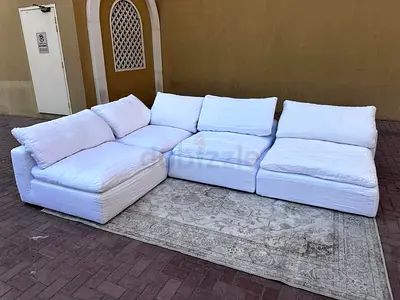 White colour cloud feather 🪶 filled sofa