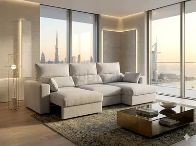 IKEA Esklstuna L Shape Sofa Bed Beige Good condition