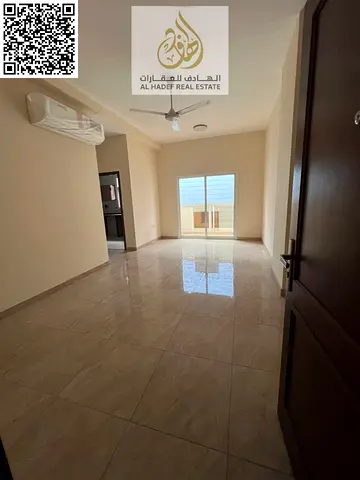 Two bedrooms and a living room, first occupancy, Al Jurf 3, near Mohammed Bin Zayed Road, large area