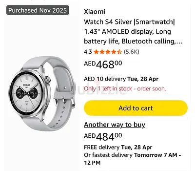 Xiaomi S4  Smart Watch in Silver I Barely Used I Replaceable Bezel