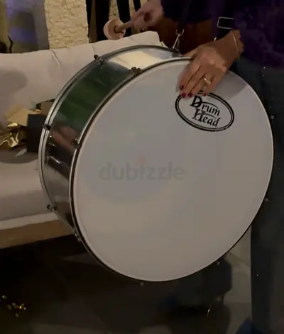 Large marching bass drum with mallet — good used condition