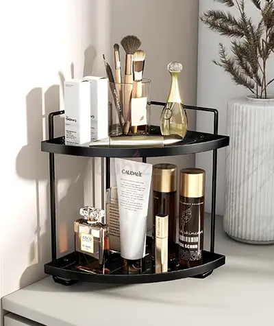 Bathroom Counter Organizer, 2 Tier Corner Countertop Storage for bathroom and kitchen