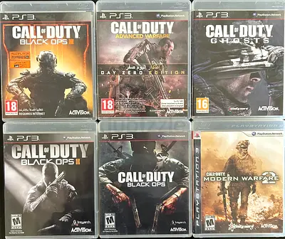 Collection: 6 Call of Duty PS3 Games - Black Ops / Modern Warfare / Ghosts / Advanced Warfare