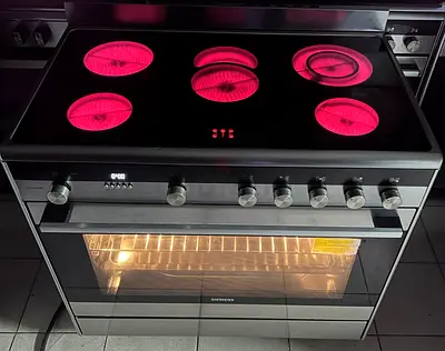 Siemens latest model IQ-700 full electric ceramic 5 hobs stove oven dual fan cooking range 90x60 hyw