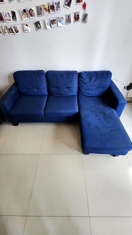 Blue 3-Seater L-Shape Sofa with Chaise (Used Condition)